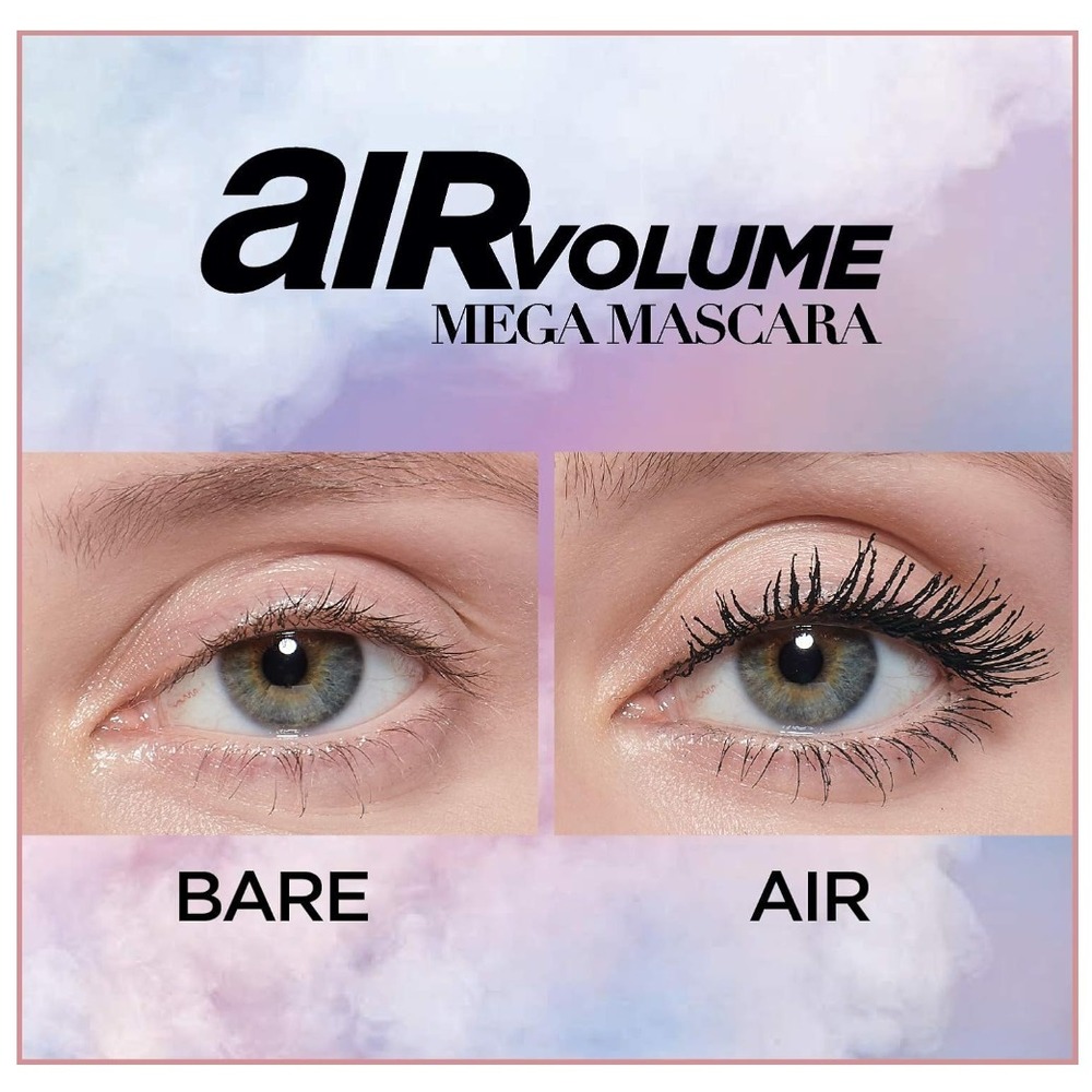 L'Oreal Air Volume Mega Mascara Washable Black Brown 852 2 Pack 0.3 fl oz Each - Picture 10 of 14